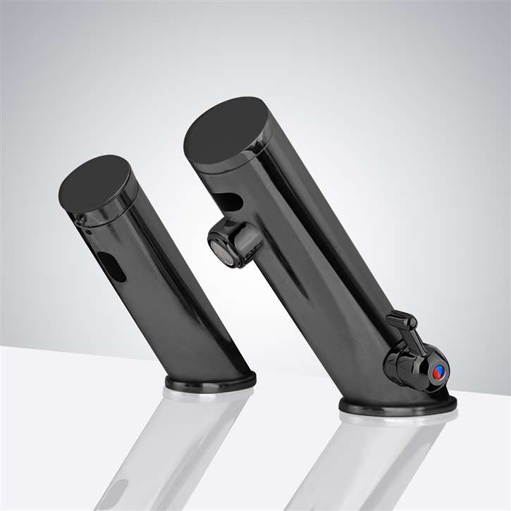 Fontana Oil Rubbed Bronze Commercial Automatic Temperature Control Thermostatic Sensor Tap with Matching Soap Dispenser