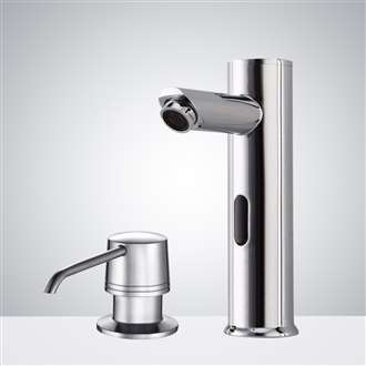 Touchless Bathroom Faucet Fontana Commercial Chrome Automatic Sensor Faucet with Manual Soap Dispenser