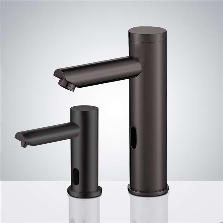 Solo Black Touchless Motion Activated Sink Faucet and Soap Dispenser