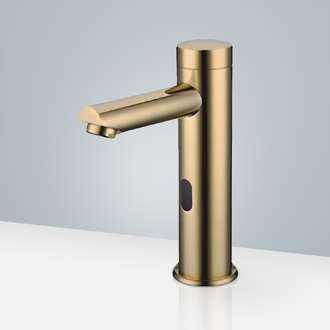 Houzz Touchless Bathroom Faucet  Solo Gold Tone Touchless Motion Activated Sink Faucet