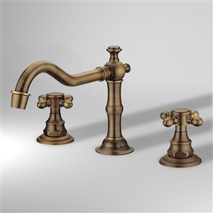 Modena Widespread 8" Antique Brass Bathroom Sink Grohe Faucet Dual Handle Mixer Faucet