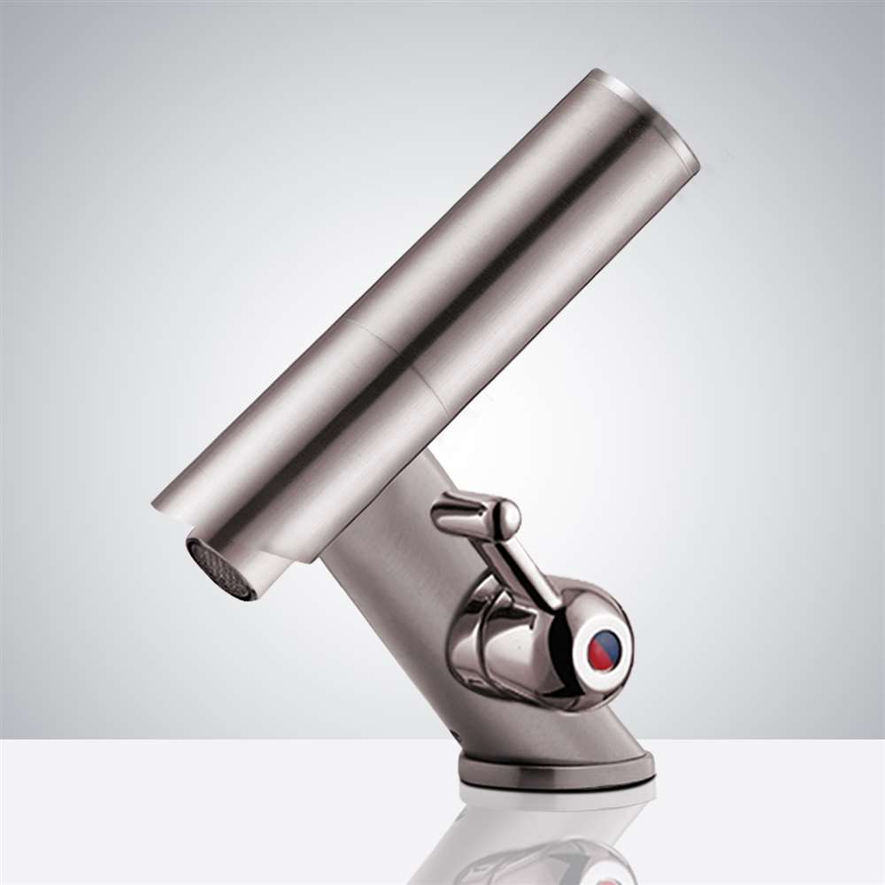 Commercial Automatic Temperature Control All-In-One Thermostatic Brushed Nickel Sensor Faucet