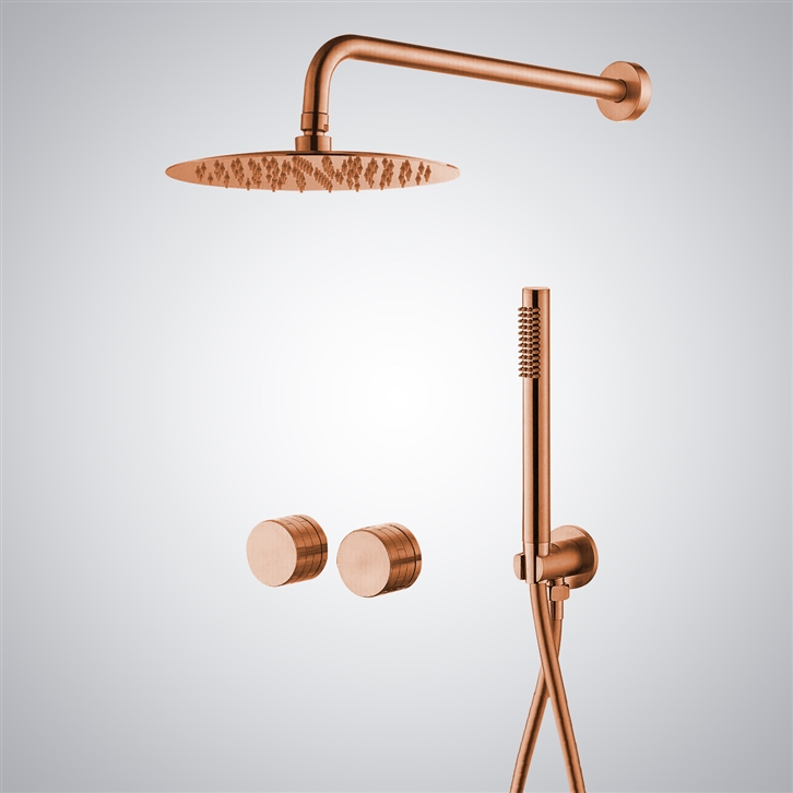 Fontana Pisa In Rose Gold Finish Modern Shower System