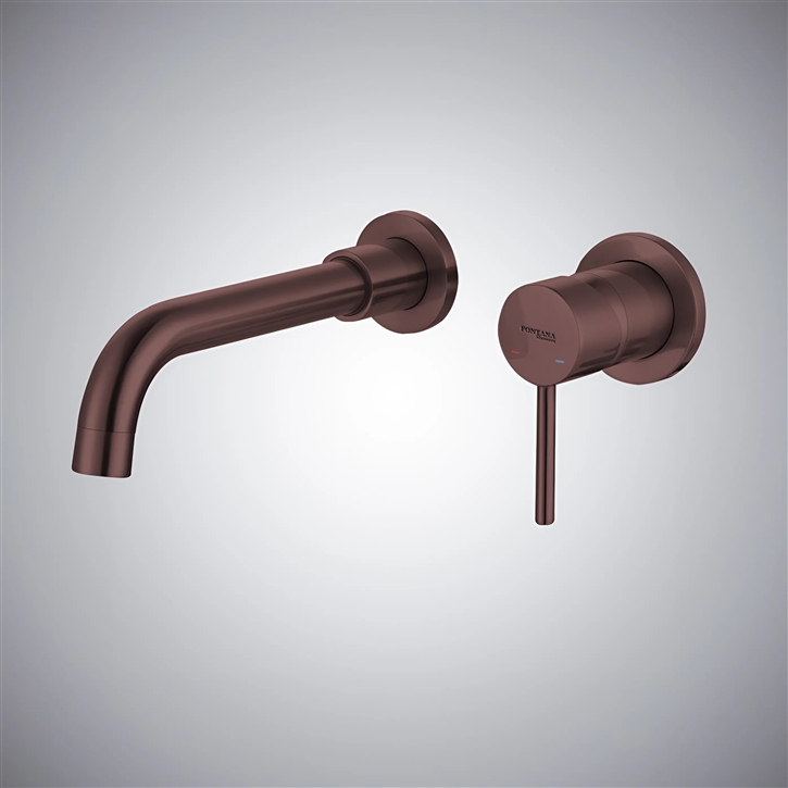 Fontana In Oil Rubbed Bronze Bathroom Single Handle Wall Mounted Sink Faucet
