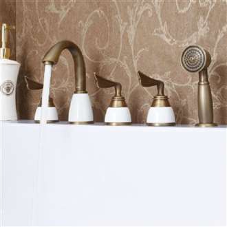 Creative 5PCS Deck Mount BathTub Faucet With Handshower