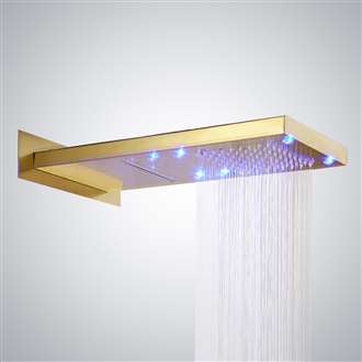 Delta Lenox LED WaterFall/RainFall Gold Finish Shower Head