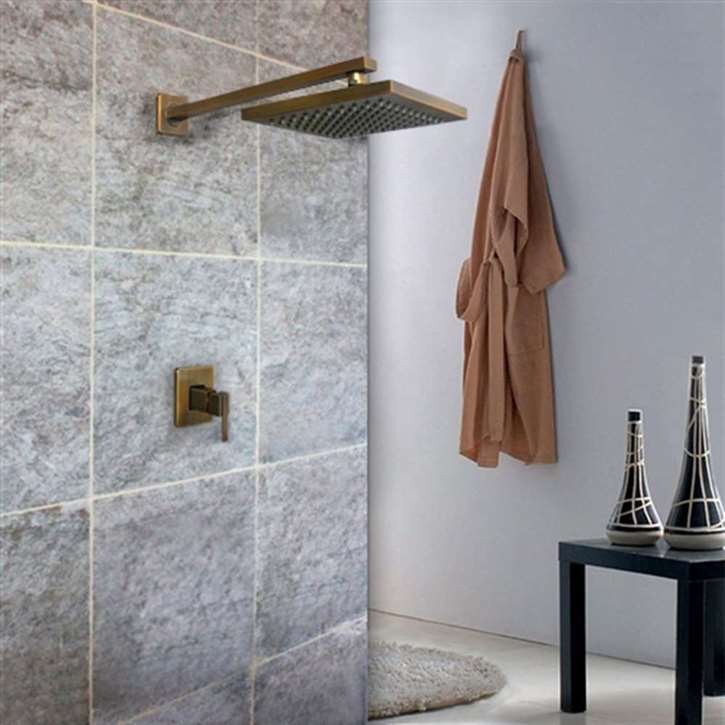 Juno Led Color Changing Antique Solid Brass Wall Mount Shower Head