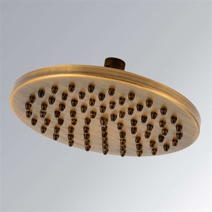 Leonardo Antique Brass Rain Shower Head â€“ FontanaShowers FS-5787