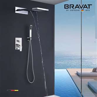 Bravat Multifunctional Shower Polished 3 Way Rainfall Shower Set  Bravat FS-5793BR dual-function shower head