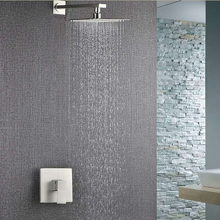 Wall-mounted rainfall shower head with single-handle control installation planning