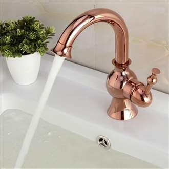 Lima Rose Gold Deck Mount Commercial Sink Faucet 