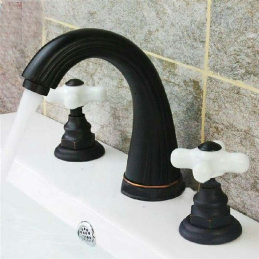 Fontana Turin Oil Rubbed Bronze Dual Handle Bathroom Sink Faucet