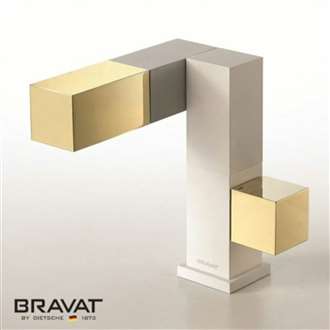 Bravat Gold brass body air mix technology Commercial Sink Tap 