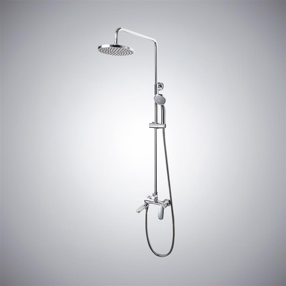 Economic Bath Shower Set Three Spout Function Wall Mounted Shower Bar and Handheld