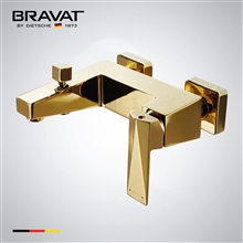 Lubz Gold Finish Wall Mount Bathtub Shower Mixer