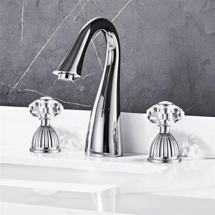 Fontana Chrome Mirage Faucet With Crystal Handles