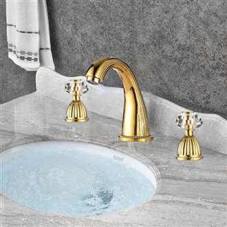 Larissa Bathroom Widespread Lavatory Gold Sink BEST Download Commercial Faucet With Crystal Handles