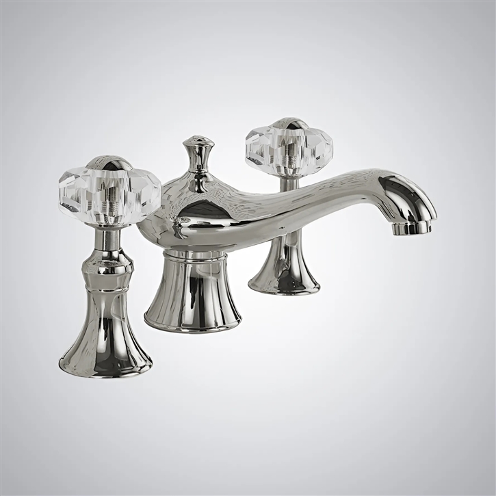 Fontana Brushed Nickel Aura Faucet Crystal Handle