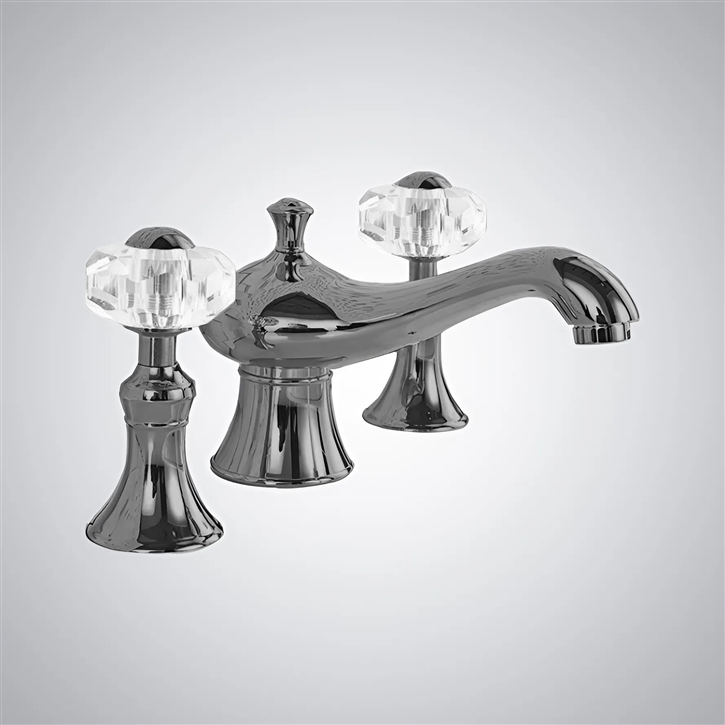 Fontana Gun Metal Gray Aura Crystal Sink Faucet