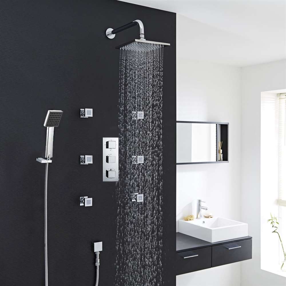Fontana Kiev Chrome Thermostatic Shower System Set