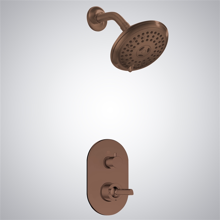 Fontana Oil Rubbed Bronze Wall Mounted Round Shower With Mixer