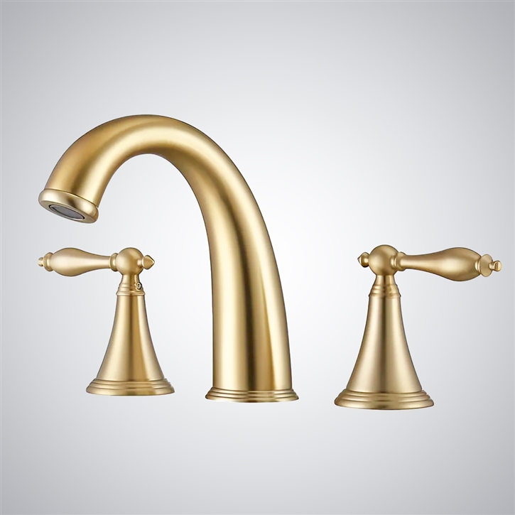 Fontana Reno Brushed Gold Dual Handle Basin Faucet