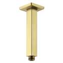 Fontana Brushed Gold Finish Brass Square Shower Arm Ceiling Mount Bathroom Shower Holder Bar