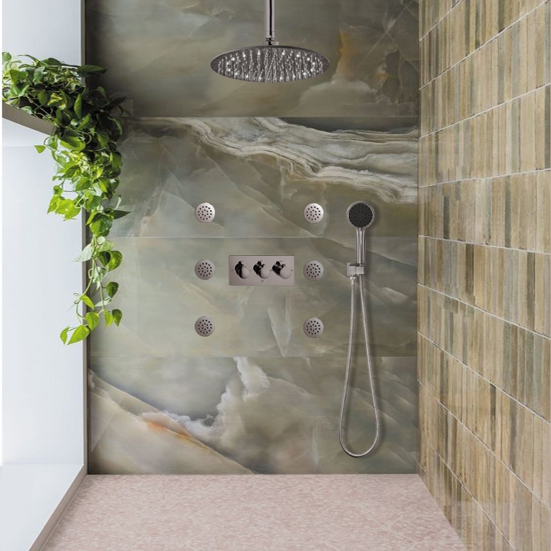 Fontana Versilia Brushed Nickel Color Changing LED Shower System