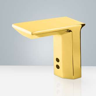 Restroom Faucet Commercial Motion Sensor Activated Automatic Faucet Brass s Valve Gold Tone Finish