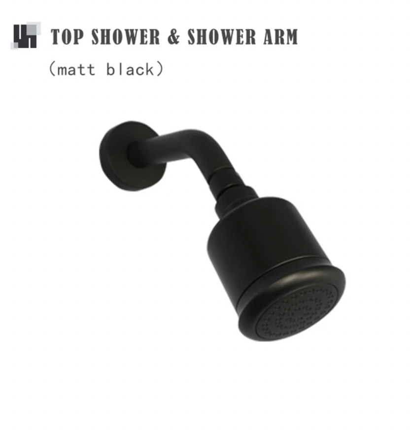 Fontana Matte Black Shower Top Shower And Shower Arm