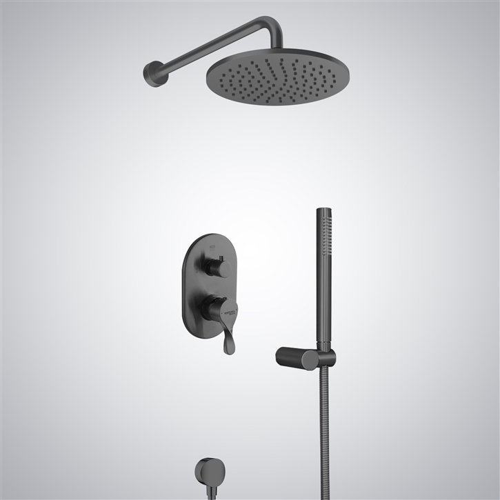 Bravat In Gun Metal Gray Luxury Shower System Contemporary