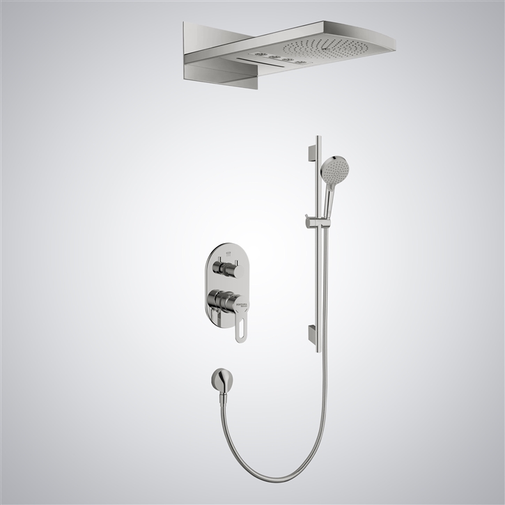 Bravat Multifunctional Shower Brushed Nickel Rainfall Shower Set