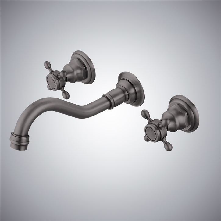 Fontana Firminy Gun Metal Gray Wall-Mounted and Dula Handles Faucet