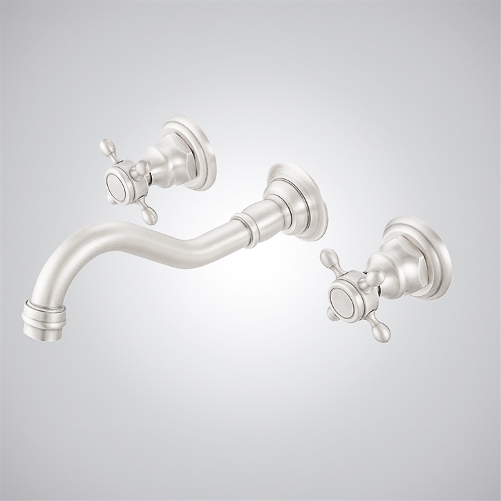Fontana Firminy  Matte White Dual Handles Wall Mounted Faucet