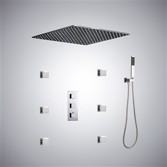 Fontana brushed nickel rainfall and mist luxury showerhead system