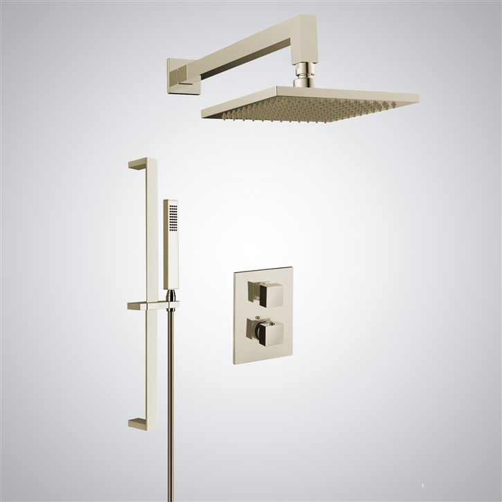 Fontana Shower Set in Champagne Finish with Single-Handle Mixer and Hand Shower