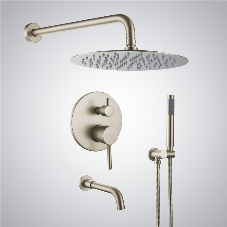 Fontana Champagne In Reno Wall Mounted Rainfall Mixer Shower Set