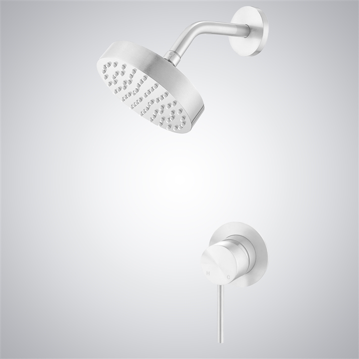 Fontana Dijon Matte White High-Pressure Brass Rainfall Shower Head Set