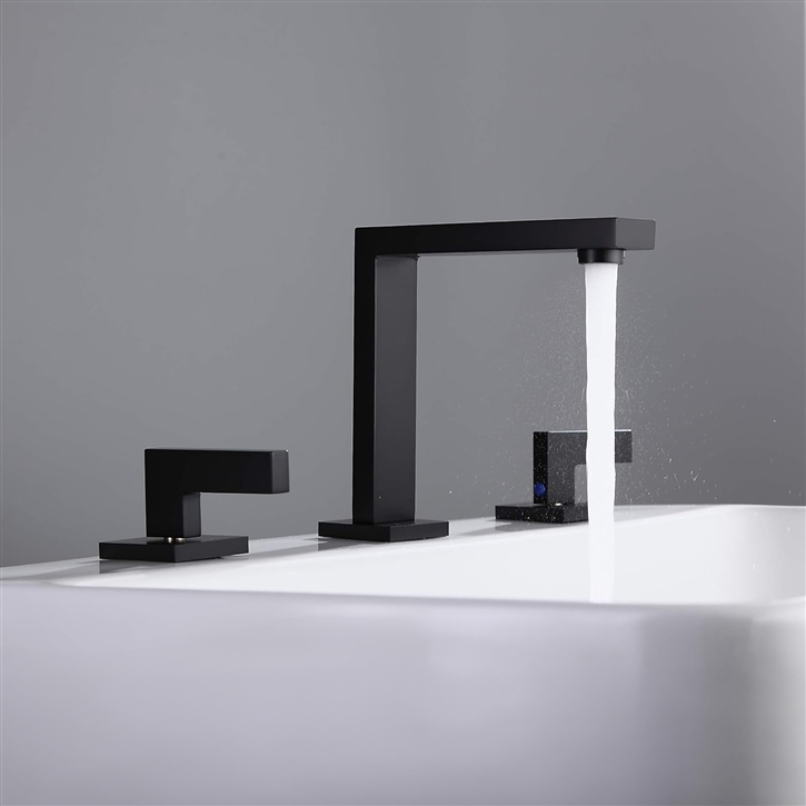Fontana Graphite Grace In Square With Dual Handles For Hot And Cold Water