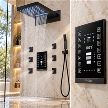 Lima LED Ultra Shower Set Matte Black Finish