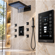 Lima LED Ultra Shower Set Matte Black Finish