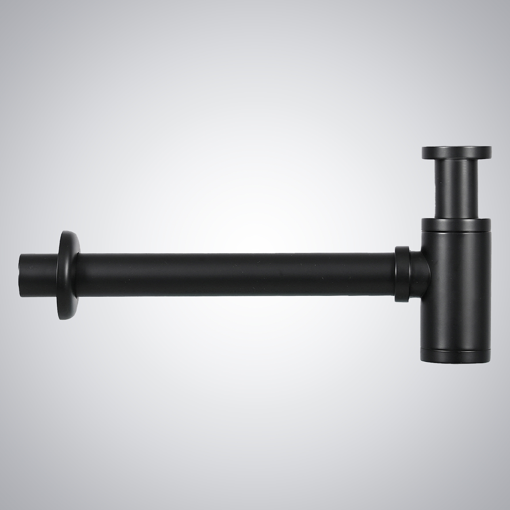 Fontana Matte Black Finish 1/4 Round Model Sink Siphon