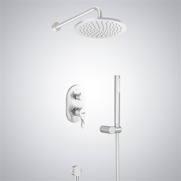 Bravat Matte White Contemporary Rainfall Shower System