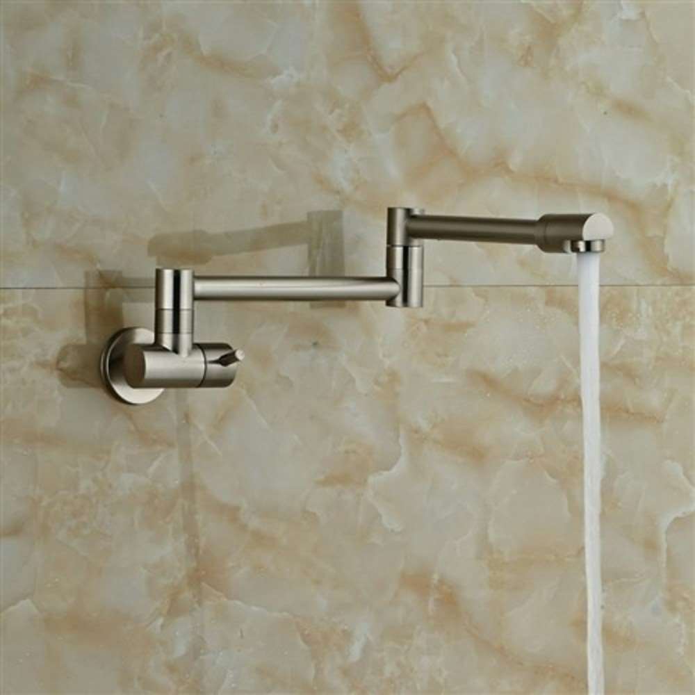Fontana Brushed Nickel Wall Mount Single Handle Kitchen Faucet