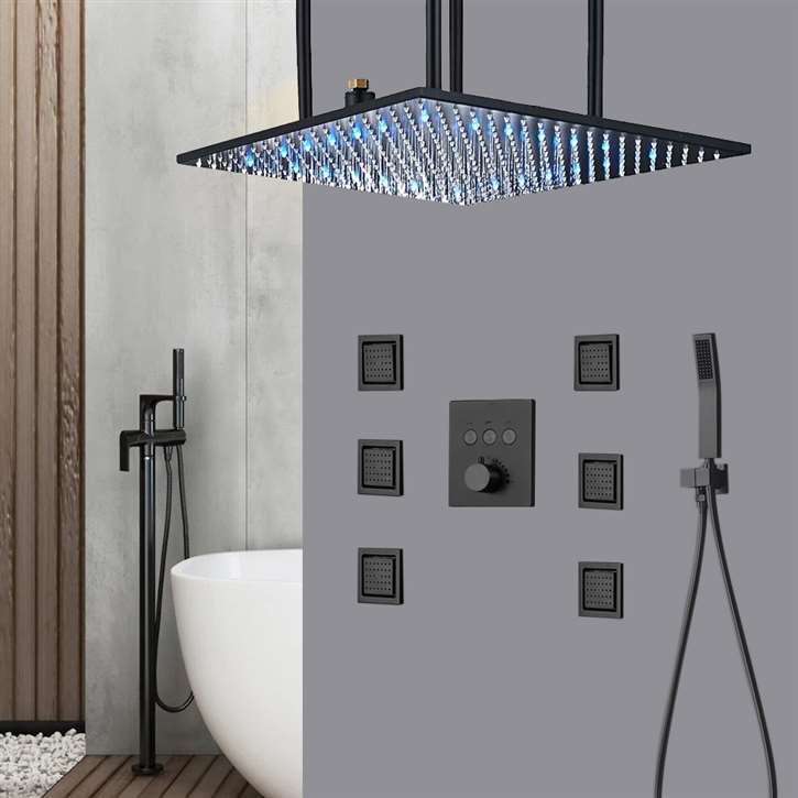Fontana Royal oil-rubbed bronze digital LED shower installation