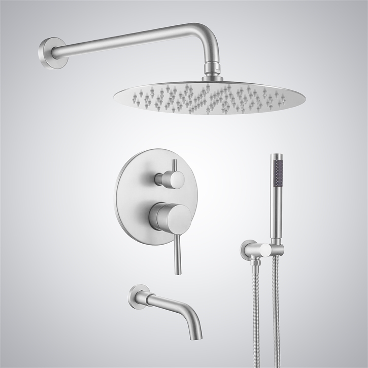 Fontana Reno Wall-Mounted Rainfall Mixer Shower Set in Matte White