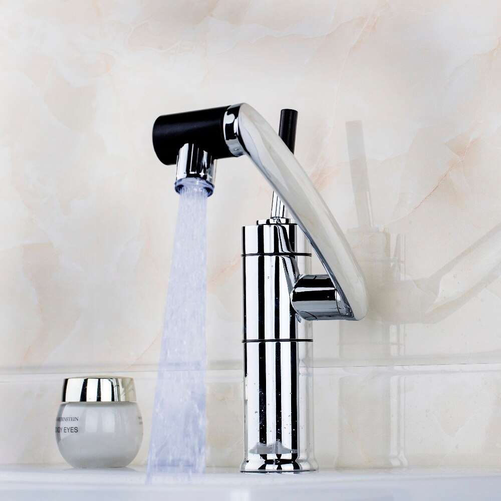 Juno LED Light Swivel Single Handle Rotate Faucet
