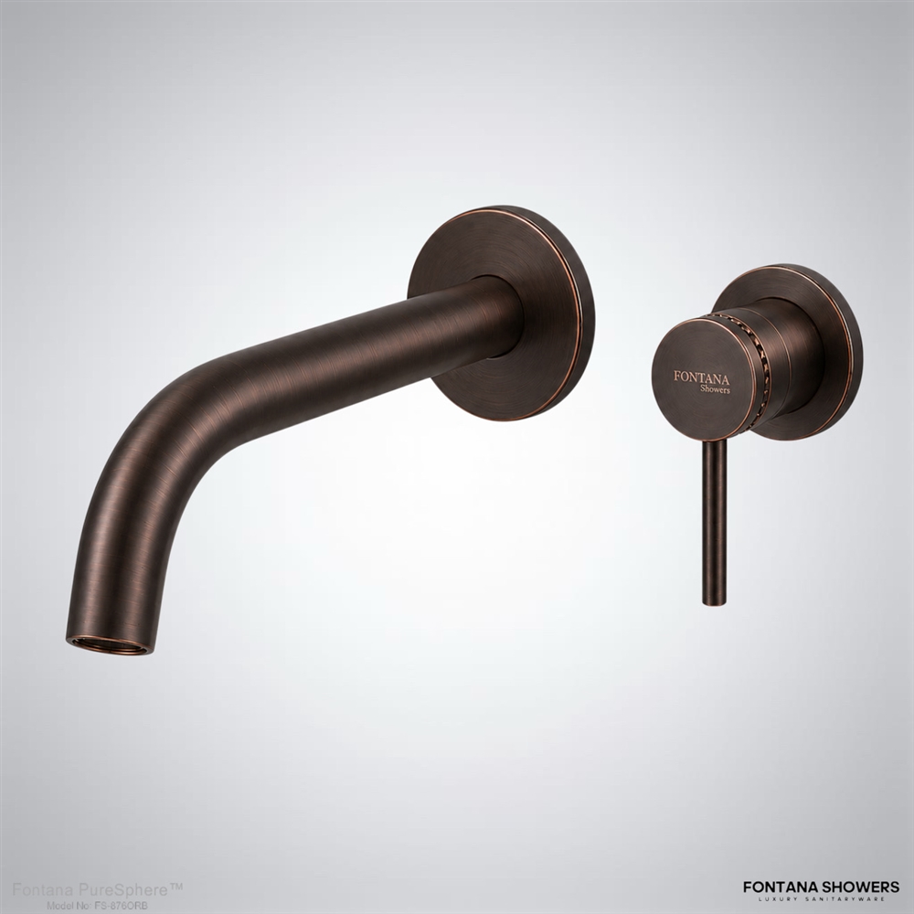 Fontana Wall-Mounted Faucet Equipped with Round Pin Wall Mixer In OiL Rubbed Bronze Finish