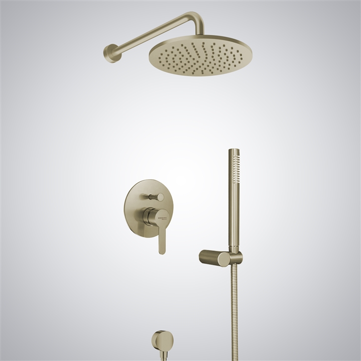 Fontana Champagne Stainless Steel Wall Mounted Shower Set