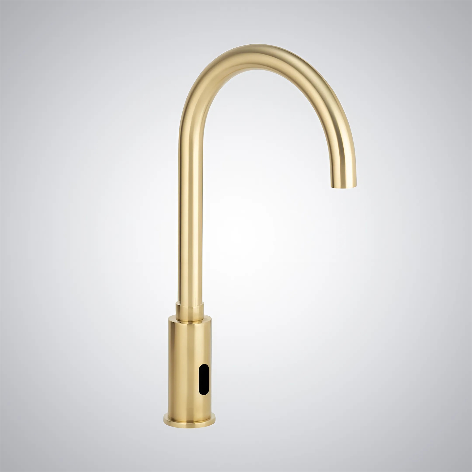 Commercial Brushed Gold Gooseneck Motion Sensor Faucet